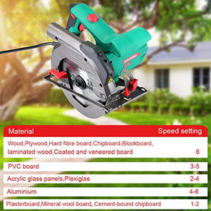HYCHIKA Sega Circolare 1500W, 6 Velocità variabile, 2200-4700PRM, 2 lame per... - Ilgrandebazar