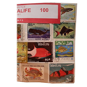 worldwide Fish, Sea Life e animali marini francobolli Collection – 100...