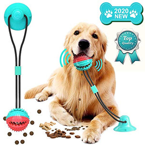 VZATT Pet Palla con Ventosa, Giocattoli da Masticare per Cani, Gioco blu