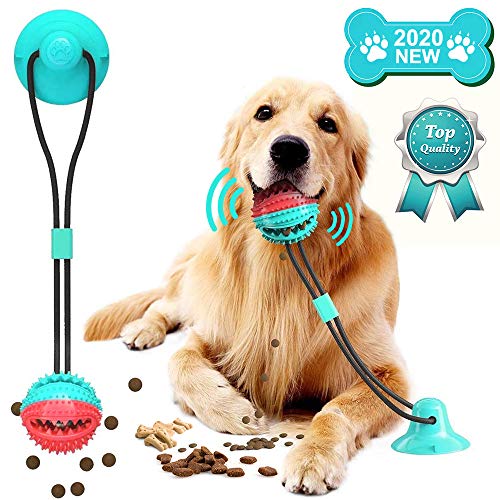VZATT Pet Palla con Ventosa, Giocattoli da Masticare per Cani, Gioco blu