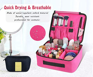 DIMJ Porta Trucchi da Viaggio, Borsa Trucco Professionale Beauty Case Rosa