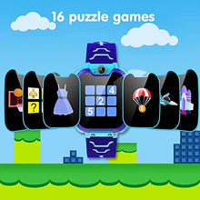 Carica l&#39;immagine nel visualizzatore di Gallery, Smartwatch per Bambini con Telefono, Orologio Intelligente con 16 Giochi Chiamata Musicale SOS Touchscreen Fotocamera, Smart Watch per Ragazzi Ragazze Regalo di Compleanno[Scheda SD integrata]