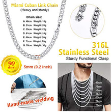 Carica l&#39;immagine nel visualizzatore di Gallery, PROSTEEL Collana Uomo a Catena Cubana Incisione Semplice per Argento(5mm) - Ilgrandebazar