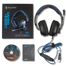 Carica l&#39;immagine nel visualizzatore di Gallery, SADES R7 Gaming Headset, USB Headset Cuffie da gioco stereo per Nero