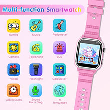 Carica l&#39;immagine nel visualizzatore di Gallery, QIASZHF Smartwatch per Bambini con 26 Giochi, Musica Orologio Telefono per Ragazzo e Ragazza, Contapassi Calorie, Fotocamera, Video, Sveglia, SOS, Torcia, Orologio Digitale Bambino 2-13 Anni Regalo