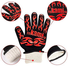 Carica l&#39;immagine nel visualizzatore di Gallery, yokamira Guanti da Forno, Certificato EN407, BBQ Rosso E Nero