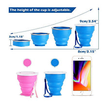 Carica l&#39;immagine nel visualizzatore di Gallery, Ruesious 2*Tazza Pieghevole Retrattile Portabile a Livello Alimentare Senza...