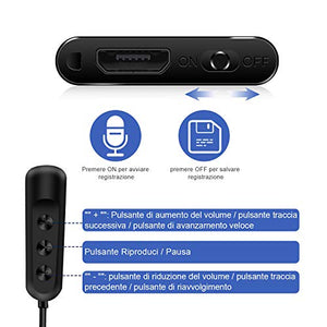 Mini Spia Registratore Vocale H+Y con Attivazione Vocale, Memoria da 8 GB