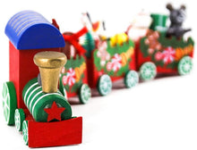 Carica l&#39;immagine nel visualizzatore di Gallery, 1 PC Mini Trenino di Natale in Legno Set di 3 carrozze Deluxe Set di Treni per Decorazioni e Regali Natalizi, Feste, Ornamenti per la Scuola Materna