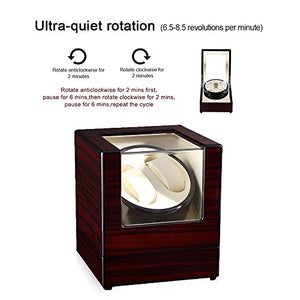 Uten watch winder Scatola orologio a carica automatica in legno per 2... - Ilgrandebazar