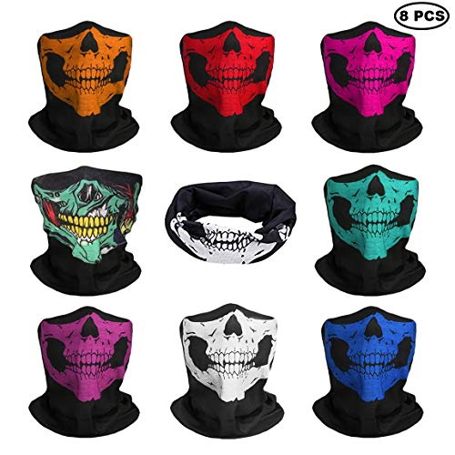 JAHEMU Maschera Teschio Skull Mask Cranio di Viso Senza Cucitura Tubo...