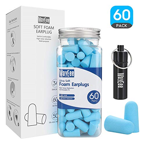 Tappi Orecchie Per Dormire In Schiuma 60 paia, WayEee per Blu 1