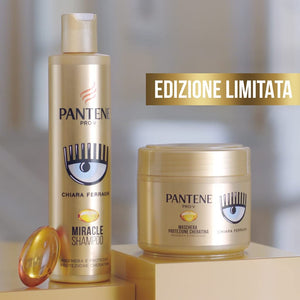 Pantene Pro-V by CHIARA FERRAGNI Miracle Shampoo Protezione Cheratina Rigenera e Protegge per Capelli Secchi, Opachi e Danneggiati, 250 ml + Maschera per Capelli Danneggiati, 300 ml, EDIZIONE LIMITATA Shampoo + Maschera