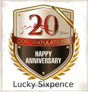 Oaktree Gifts - Portafortuna 6 pence in argento per 20° anniversario di nero - Ilgrandebazar