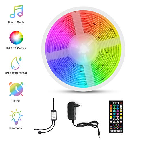 Striscia LED Musicale, Fansteck 5M Strisce Led TV 5050 RGB 1 Pack