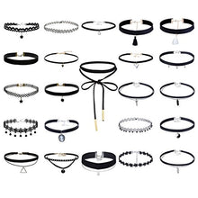 Carica l&#39;immagine nel visualizzatore di Gallery, Elegant Rose, set di 23 collane girocollo, chocker in velluto, pizzo; stile:... - Ilgrandebazar