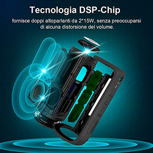 Cassa Bluetooth 30W Altoparlante Portatile 5.0 con Bassi S1-Nero