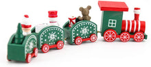 Carica l&#39;immagine nel visualizzatore di Gallery, Lifreer Set di Giocattoli in Legno del Treno di Natale Mini Caravan Trenino con 3 carrozze per Bambini Regalo Decorazioni Natalizie (Verde)