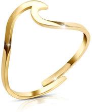 Carica l'immagine nel visualizzatore di Gallery, Good.Designs Wave Ring per Le Donne I Onda Anello Regolabile I Onda ad Anello a Forma di Dito a Forma di Onda