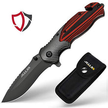 Carica l'immagine nel visualizzatore di Gallery, Jellas Coltello Pieghevole, 7Cr17 Soccorso Portatile di...