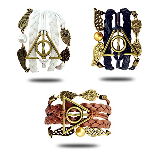 YouU 3 Pezzi Bracciale I doni della morte, boccino e Gufi Harry Potter,Nero... - Ilgrandebazar