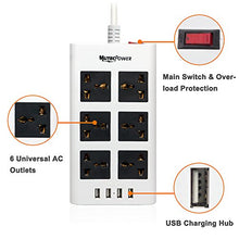 Carica l&#39;immagine nel visualizzatore di Gallery, MutecPower Universale multipresa Ciabatta con 6 Prese e 4 Porte USB Spina EU - Ilgrandebazar