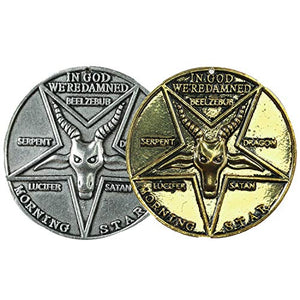 Mesky Lucifer Pentecostal Coin Moneta Satan Collezione Argento in - Ilgrandebazar