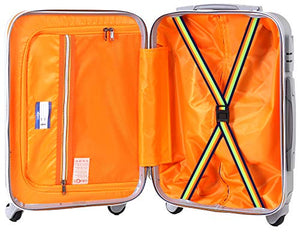 CABIN GO MAX 5585 Valigia Trolley rigido in ABS grande MX5585, Argento
