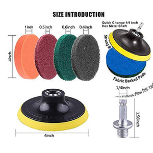 JOQINEER 13 Pezzi Pagliette Abrasive per Elettrico Trapano - Pulitore 13Pcs
