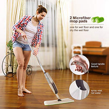Carica l&#39;immagine nel visualizzatore di Gallery, CXhome Spray Mop,Mocio in Microfibra con spruzzatore e capacità Grigio-verde