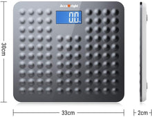Carica l&#39;immagine nel visualizzatore di Gallery, ACCUWEIGHT Bilancia Pesa Persona Digitale con Superficie Antiscivolo Bilancia Pesapersone Elettronica con Tecnologia Step-on e Display Retroilluminato da 3,6&quot;, 180 kg/400 lb, Grigia