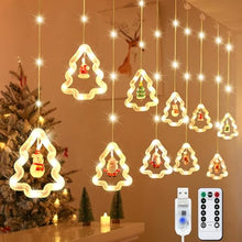 Carica l'immagine nel visualizzatore di Gallery, MOYKSRR Luci Tenda Natale, 3M Tenda luminosa a LED, Catena di Luci Decorative con Telecomando 8 Modalità Impermeabile LED Tenda Luminosa, Luci di Natale per Decorazioni Finestre, Feste, Giardino