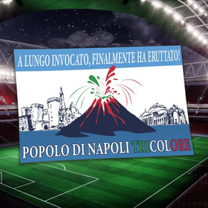 MAGNATEVE 'O LIMONE Bandiera Popolo di Napoli 2023 Originale – Bandiera 90x150 cm Vesuvio Erutta – Gadget Idea Regalo Tifoso Calcio Originali – Idee Regali Divertenti per Tifosi