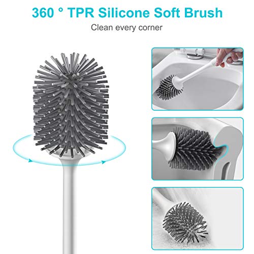 Scovolino WC In Silicone Con Supporto - Asciugatura Rapida, Morbido E Igienico, Per Bagno Moderno - Foto 4