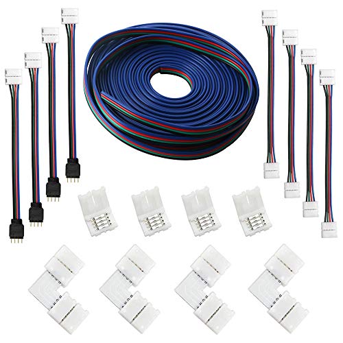 RUNCCI/5M 4Pin RGB Cavo di Prolunga Linea Connettore per 5050 3528 RGB...