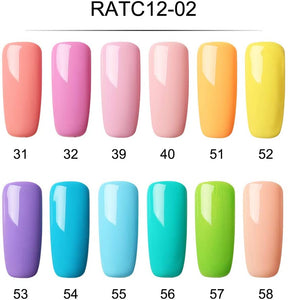 ROSALIND 12pcs Gel Colori Unghie,7ml Smalto Semipermanente per Unghie in Gel UV LED,Smalti Gel per Unghie