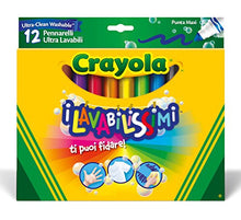 Carica l'immagine nel visualizzatore di Gallery, CRAYOLA I Lavabilissimi Pennarelli Ultra-Lavabili, Punta Maxi, per Scuola e Tempo Libero, Colori Assortiti, 12 Pezzi, 58-8329