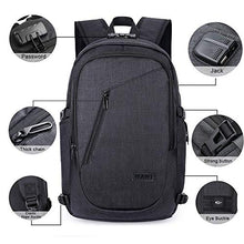 Carica l&#39;immagine nel visualizzatore di Gallery, WAWJ Unisex Multiuso Antifurto Zaino con Porta USB, per PC Nero