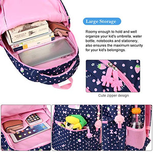 Vbiger Zaino Scuola Bambina Elementare Blu Reale