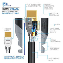Carica l&#39;immagine nel visualizzatore di Gallery, CSL - Cavo HDMI 4k da 5m - HDR 2.0 ab - HDCP 2.2 HFR Arc 5,0m nero/grigio