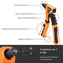 Carica l&#39;immagine nel visualizzatore di Gallery, Rivettatrice Manuale, JUEMEL Pistola per Rivetti con 4 Teste... - Ilgrandebazar