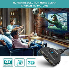 Carica l'immagine nel visualizzatore di Gallery, Switch HDMI 4k, Techole Interruttore 3 In 1 Out con Cavo, Supporta 4K,...