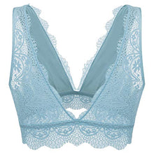 Carica l'immagine nel visualizzatore di Gallery, YIANNA Donna Floreale Pizzo Reggiseno S, Leggero Blu (Non Imbottito) - Ilgrandebazar