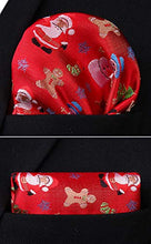 Carica l'immagine nel visualizzatore di Gallery, HISDERN Uomo Cravatta natalizia Tree Elk Snowman Babbo Natale Pattern Festa tessuta Cravatta e fazzoletto