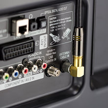 Carica l'immagine nel visualizzatore di Gallery, deleyCON Angolo d'angolo IEC 90° Connettore SET Placcato Oro 2 Pezzi - Ilgrandebazar