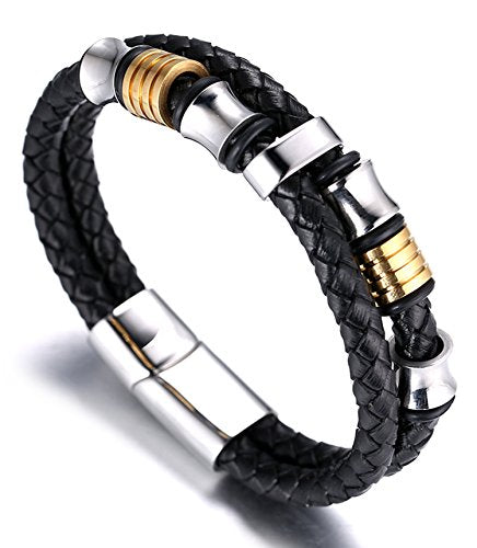 Halukakah ● Onore ● Bracciale Uomo in Vera Pelle Cuoio con Perline in... - Ilgrandebazar