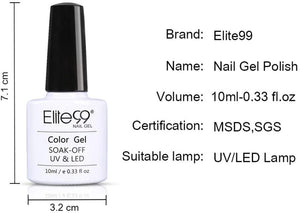 Elite99 Smalto Semipermanente per Unghie 6pzs Set di Smalti Gel gel Semipermanente Unghie Kit da UV LED Smalto per unghie Smalti Gel Polish per Unghie Soak Off Manicure,10ML ZH021