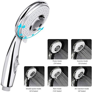 ACGAM Soffione Doccia Alta Pressione Anticalcare + 2 M Flessibile Doccia,5...