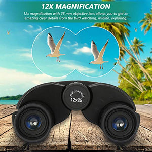 Binocolo compatto, Achort 12x25 Leggero Portabile Telescopio con...
