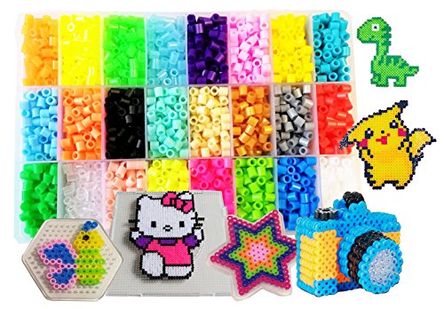 Perline da stirare-4500pcs 24Colore(4 brilla al buio)3Pegboard+75modello (15... - Ilgrandebazar